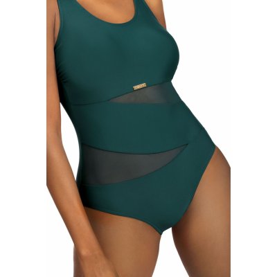 Self dámské jednodílné plavky S36W-7 Fashion sport tm. zelené – Zboží Mobilmania