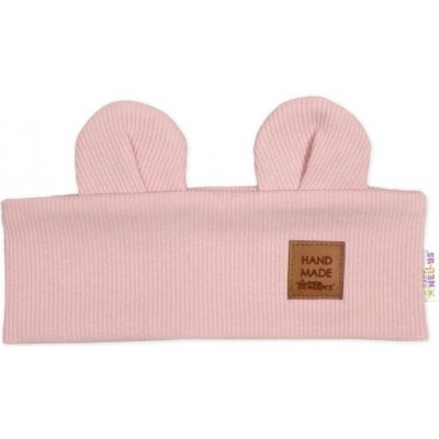 Baby Nellys Čelenka Teddy s oušky pro děti Hand Made - pudrově růžová – Zboží Dáma