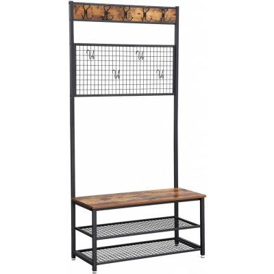 SONGMICS Věšák na kabáty s botníkem a lavičkou industriální – Zboží Dáma