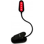 Lunesto LED Lampička na čtení bez modré složky s CLIP-ONEM Barva světla: Červená (1100K), Barva lampičky: Černá – Zboží Dáma