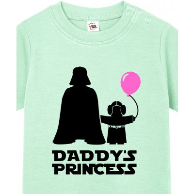 Tričko pro miminka s potiskem Star Wars Daddys Princess Světlá mátová Canvas Dětské tričko pro nejmenší Bezvatriko.cz – Zbozi.Blesk.cz