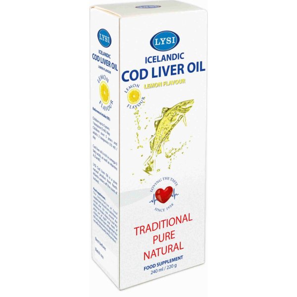 Doplněk stravy Lysi Olej z tresčích jater Natural 240 ml 220 g