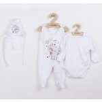 New Baby Soupravička 4-dílná Kočička bílo-růžová Bílá – Zboží Mobilmania