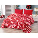 Textilomanie přehoz na postel Červený CHRISTMAS TREES 220 x 240 cm – Zboží Mobilmania