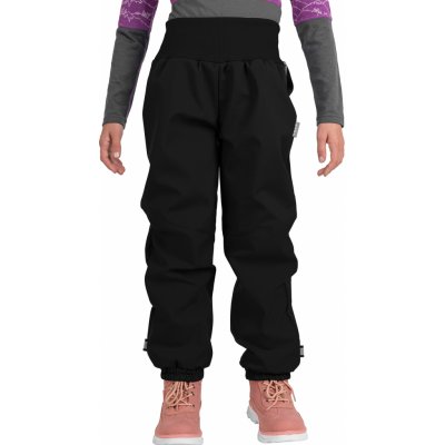 Unuo dětské softshellové oteplovačky s fleecem Plus Kouzelné květiny černá – Sleviste.cz