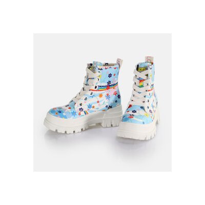 Buffalo Aspha Lace Up Hi Vegan Nappa White Rainbow 1622285 bílá – Zboží Mobilmania