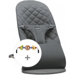 BabyBjörn Bouncer Bliss antracitová cotton + hračka dřevěná – Zboží Mobilmania