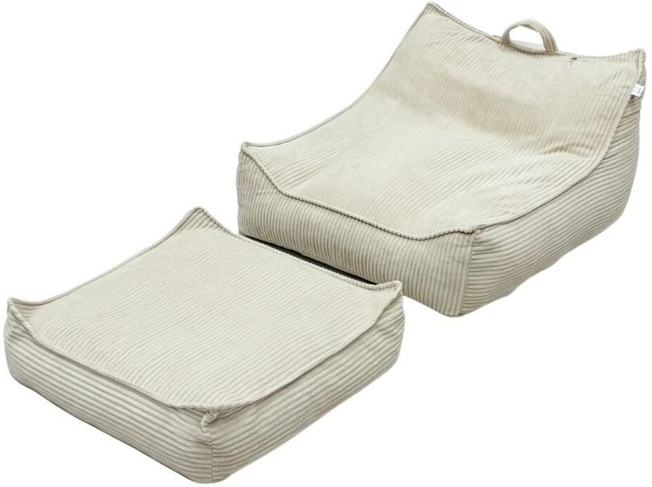 ELIS DESIGN Sedací vak s podnožkou béžová
