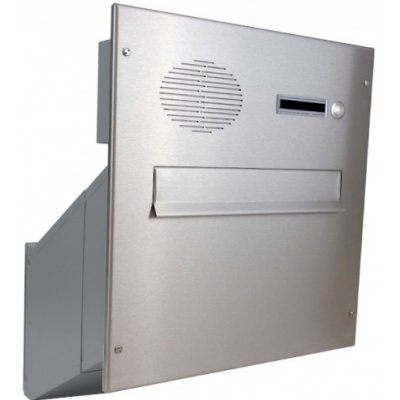 1x poštovní schránka D-241 k zazdění do sloupku + čelní deska s 1x zvonkem a přípravou pro HM - NEREZ / šedá – Hledejceny.cz