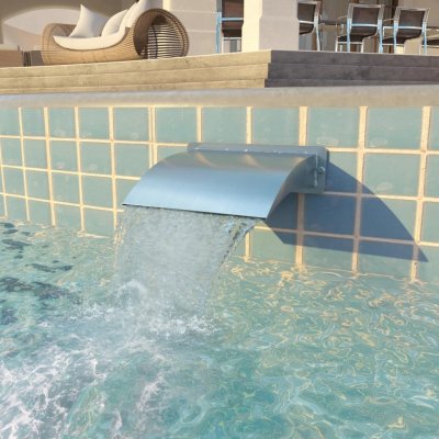 Bazénová fontána nerezová ocel 30 x 9 x 26 cm stříbrná – Zboží Dáma