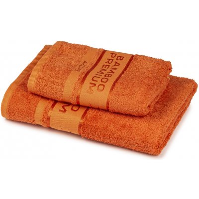 4Home Sada Bamboo Premium osuška a ručník oranžová, 70 x 140 cm, 50 x 100 cm