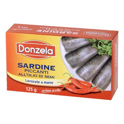 Icat Food Sardinky v slunečnicovém oleji pikantní Donzela 125 g – Sleviste.cz