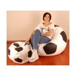 AGAMI Fotbalový MÍČ XXL + podnožník bílo-černá eko kůže PT107 – Zboží Dáma