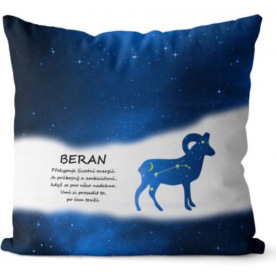 Impar Polštář Beran 21.3. 20.4. modrý 40x40 – Zboží Mobilmania