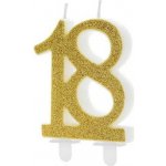 PartyDeco svíčka zlatá číslo 18 – Zboží Dáma