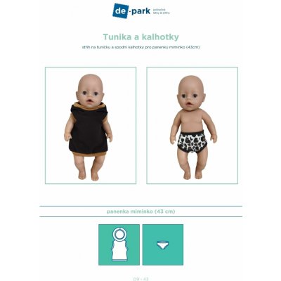 de-park Papírový střih na panenku - Tunika a kalhotky – Sleviste.cz