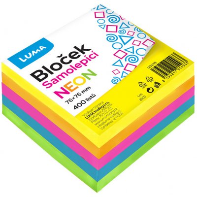 LUMA trading s.r.o. Bloček samolepící 76 x 76mm 400l NEON LUMA – Hledejceny.cz