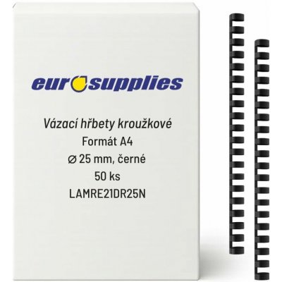 Eurosupplies A4 25 mm černý 50 ks – Hledejceny.cz