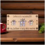 Dekorace z Řečice Dřevěné přání na peníze k Vánocům pro zlobivý lidi – Zboží Dáma