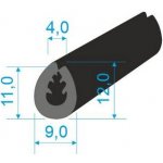 00535006 Pryžový profil tvaru "U", 12x9/4mm, 60°Sh, EPDM, -40°C/+100°C, černý – Zboží Mobilmania