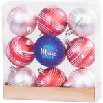 MagicHome Koule 9 ks červeno-růžové matné s dekorací na vánoční stromek 6 cm ST8091510 – Hledejceny.cz