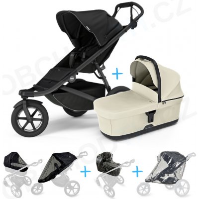 Thule Set 5v1 Urban Glide 3 Black 2024 + korba Soft beige + pláštěnky + ochranná síť – Sleviste.cz
