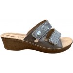 Inblu 26 78 dámské nazouváky na suchý zip stříbrná perleť černá – Zboží Dáma