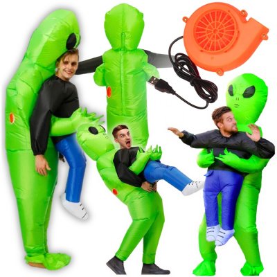 UFO mimozemšťan nafukovací převlek Halloween samonafukovací – Zboží Dáma