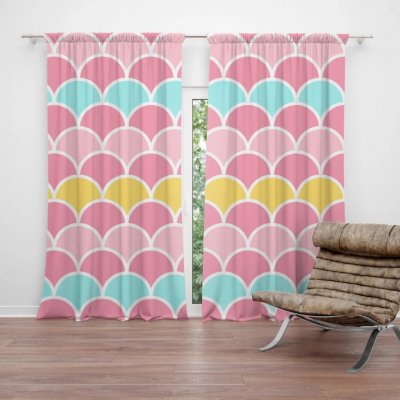 Sablio Závěs Barevné šupiny: 2ks 140x250cm – Hledejceny.cz