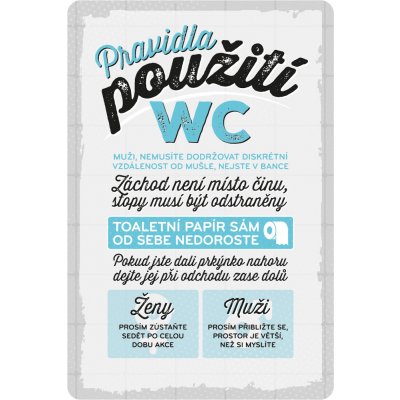 Nostalgic Art Plechová cedule Pravidla použití WC 20 x 30 cm – Zboží Mobilmania