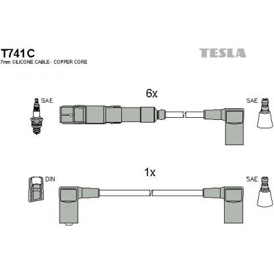 Sada kabelů pro zapalování TESLA T741C – Hledejceny.cz