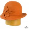 Klobouk Dámský klobouk zdobený vysekávanými květy oranžová