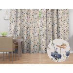 Biante Bavlněný závěs Sandra SA-630 Modro-hnědé vlčí máky na světle vanilkovém 150x140 cm – Hledejceny.cz