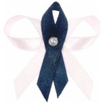 Svatební mašličky s perličkou 4 cm - bílo- tm.modré (navy) – Zboží Dáma