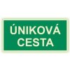 Piktogram Úniková cesta - fotoluminiscenční tabulka, plast 1 mm 400x200 mm