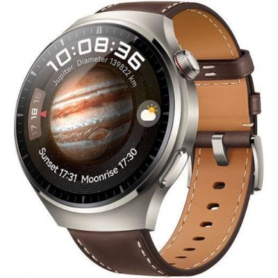 Chytré hodinky Huawei Watch 4 Pro, Classic, Šedé, Hnědý kožený řemínek (55020AMG)