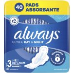Always Ultra Day & Night hygienické vložky vel. 3 s křidélky 40 ks – Zboží Dáma