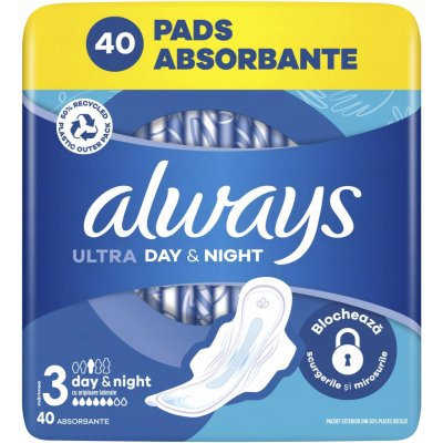 Always Ultra Day & Night hygienické vložky vel. 3 s křidélky 40 ks – Zboží Dáma