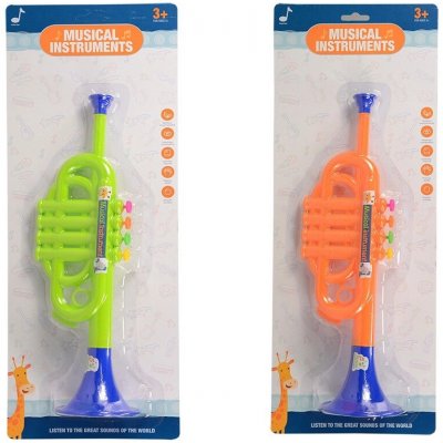 MaDe trumpeta plastová 4 klapky 35 cm oranžová – Zbozi.Blesk.cz