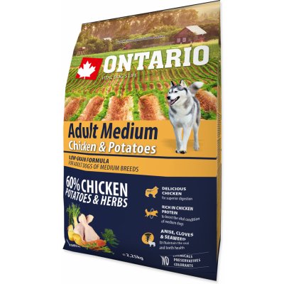 Ontario Adult Medium Chicken & Potatoes 2 x 2,25 kg – Zboží Mobilmania