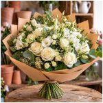 levandule-online.cz Kytice Bílá romance Velikost kytice: Velká L - průměr 45 cm - Pro velké okamžiky, Dárek ke kytici: Nechci dárek – Hledejceny.cz