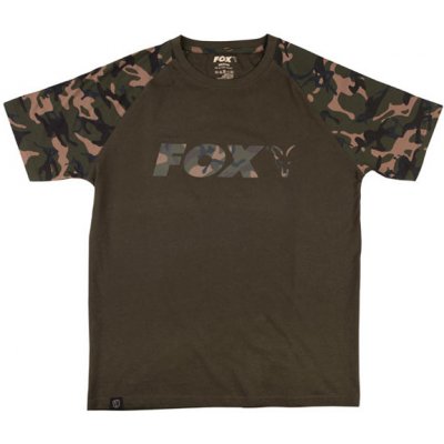 Fox Khaki Camo Raglan Chest Print T Shirt – Zboží Mobilmania