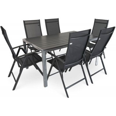 Rauman Zahradní sestava Alvero, obdélník - 6 míst, černá – Zboží Dáma
