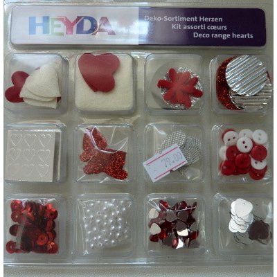 Dekorace scrapbook - srdce - mix - 12 druhů – Zbozi.Blesk.cz