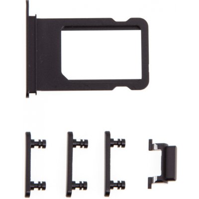 AppleMix Rámeček / šuplík na Nano SIM + boční tlačítka pro Apple iPhone 12 mini - černý - kvalita A+
