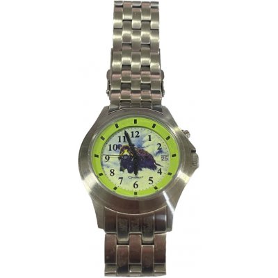 Lovecké hodinky Greiner nerezový řemínek - datum, divočák – Zboží Dáma