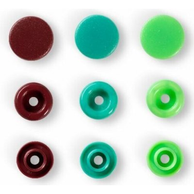 Patentky "Color snaps" 12,4mm - PRYM LOVE tvar kolečka barva hnědá, zelená – Hledejceny.cz