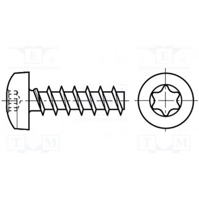 BOSSARD 3137667 Vrut; 2,2x16; Hlava: válcová; Torx®; TX06; kalená ocel; Øhlavy: 4mm – Hledejceny.cz