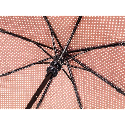 Deštník skládací hnědý s puntíkem – Zboží Dáma
