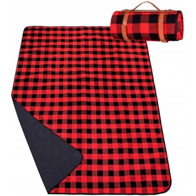 SPRINGOS Pikniková deka RETRO 200 x 150 cm červeno-černá – Zboží Mobilmania